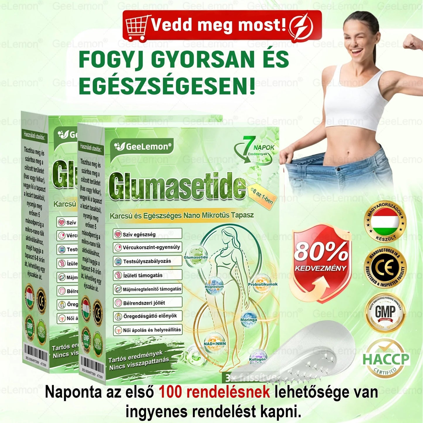 Gratulálunk! Ön lett a mai 500. vásárló. Különleges ajánlatként egy további Geelemon® terméket 50% kedvezménnyel vásárolhat meg!