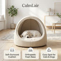 CalmLair™ CloudCradle Pet Sofa Pod – Orthopedic High-Bolster Calming Dog Bed & Cat Couch with Waterproof Liner, Removable Washable Cover & Non-Slip Base