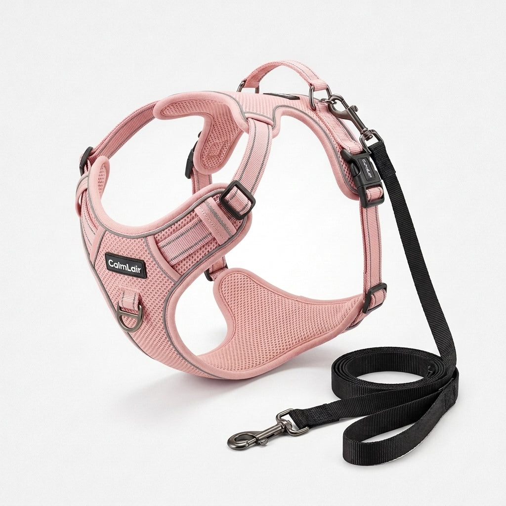 CalmLair™ GlowTrail Smart Pet Night Harness – No-Pull Reflective Breathable Mesh Dog Harness with Easy-Control Top Handle & Padded Chest Vest