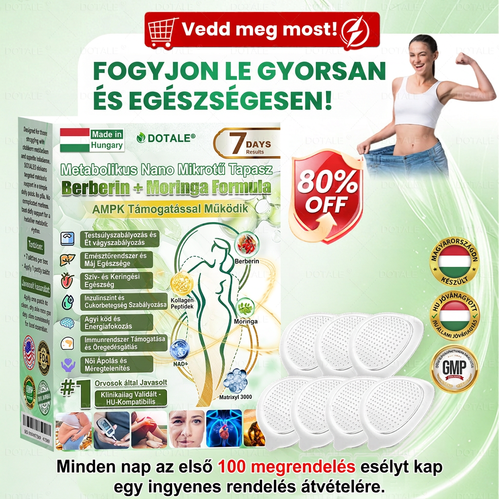 Gratulálunk! Ön lett a mai 500. vásárló. Különleges ajánlatként egy további DOTALE® terméket 50% kedvezménnyel vásárolhat meg!
