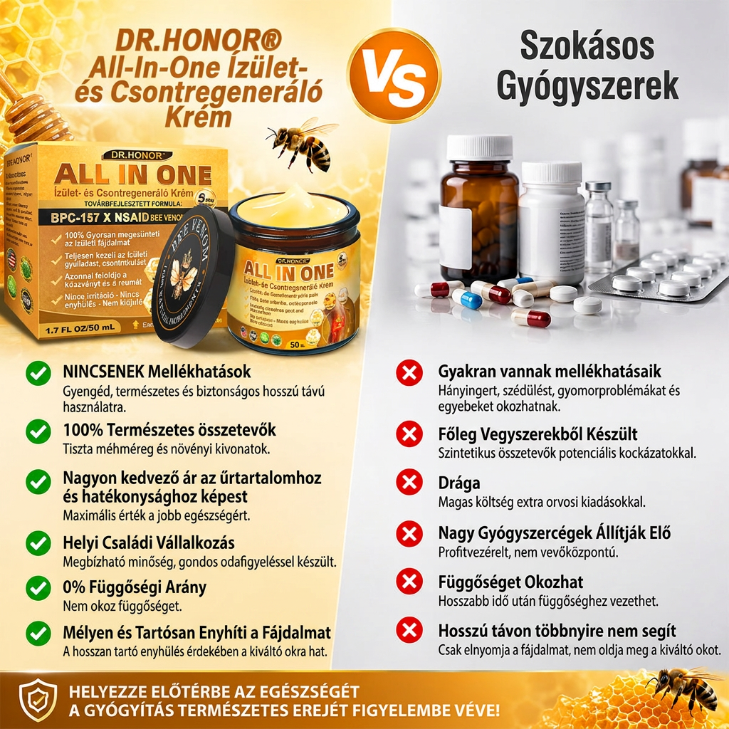 HU DR.HONOR® All-In-One Ízületi és Csontápoló Krém (Kifejezetten idősebb felnőttek számára)
