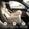 CalmLair™ PawHaven Travel Booster Seat – Heavy-Duty Waterproof Dog Car Seat Bed with Reinforced Safety Tethers, Memory Foam Cushion & Storage Pockets
